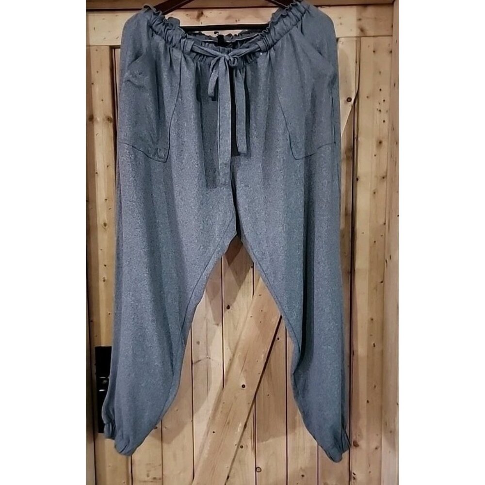 Kristin Nicole High Rise Gray Joggers Women's 2X Buttery Soft Comfort Cuffed Ank